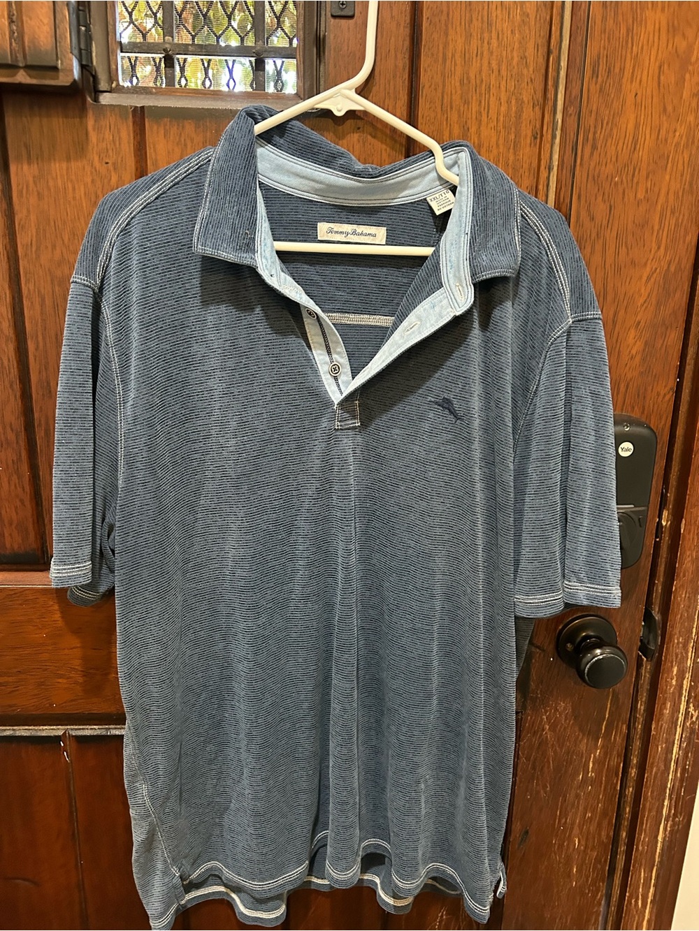 Tommy Bahama Distressed Washed Blue Polo